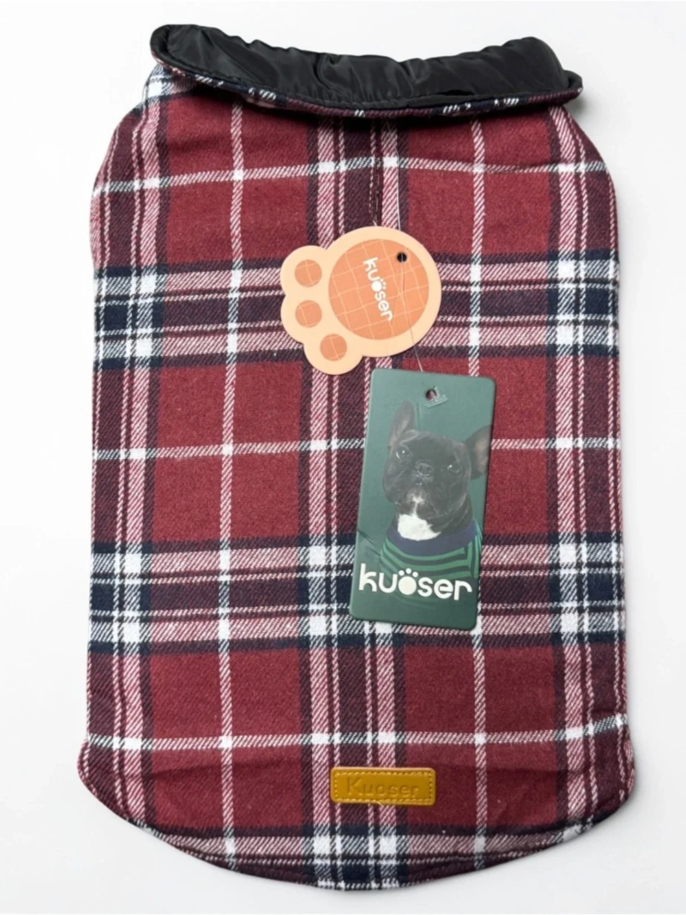 Kuoser Dog Coat Small Waterproof Reversible Jacket Plaid Winter Warm Puppy NWT
